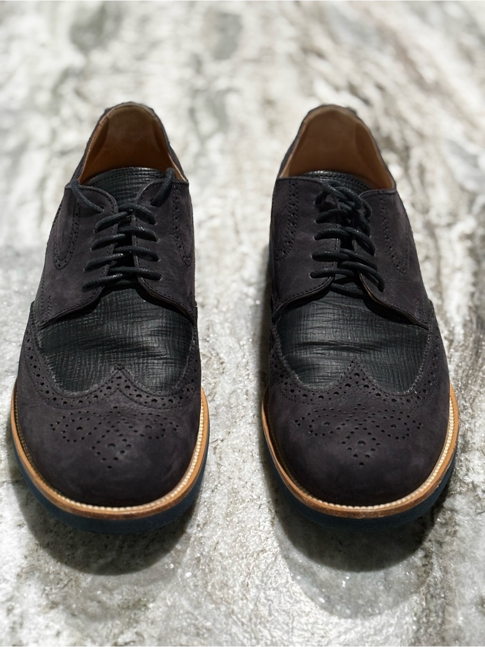 TOD’S Suede Lace Up Men's Navy Dress Shoe Size US 10.5